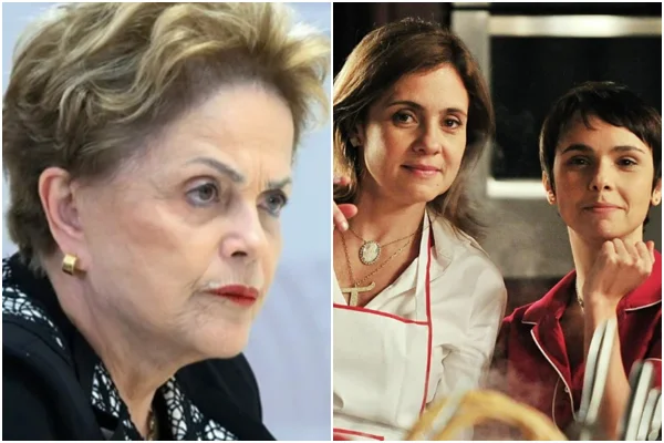 Montagem com foto de Dilma Rousseff e Adriana Esteves e Débora Falabella em Avenida Brasil