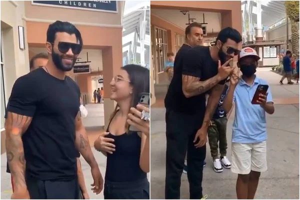 Estrela acessível: Gusttavo Lima posa com fãs nos EUA