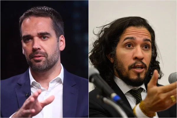 Foto colorida de Eduardo Leite e Jean Wyllys - Metrópols