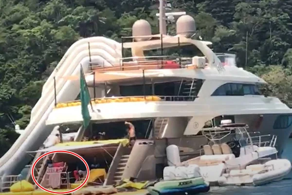 Luciano Huck é gente como a gente: tem até varal a bordo do luxuoso iate
