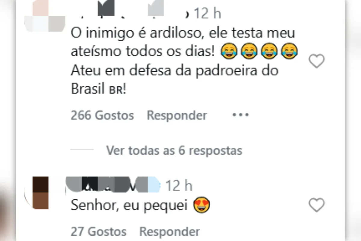 "Eu pequei", brincou uma internauta "Eu pequei", brincou uma internauta