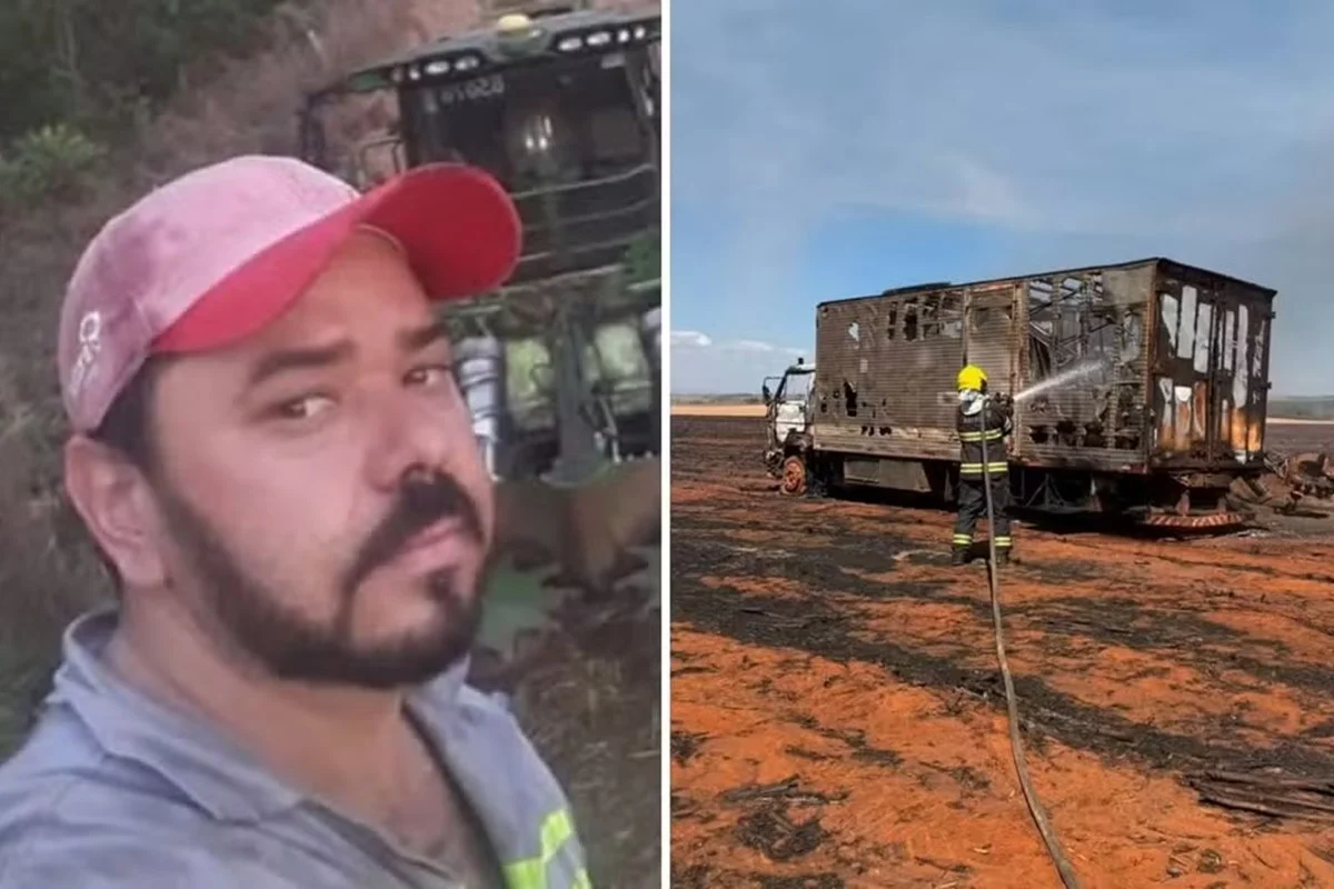 Goiás: incêndio mata homem e destrói veículos em canavial