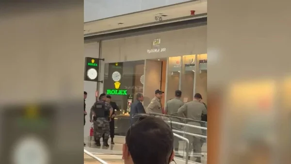 imagem colorida golpe tentativa de assalto loja de luxo goiania