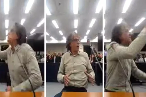 Paulo Cupertino em júri que o condenou a 98 anos de prisão por triplo homicídio qualificado. - Metrópoles