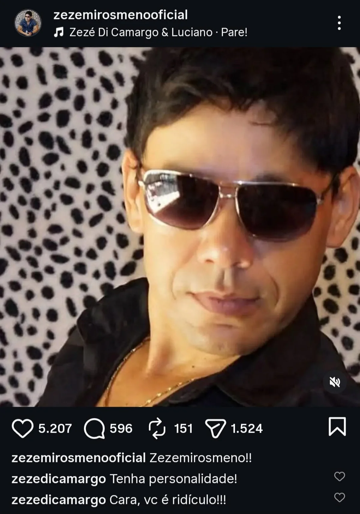 Zezé Di Camargo chama sósia de "ridículo": "Tenha personalidade" Zezé Di Camargo chama sósia de "ridículo": "Tenha personalidade"