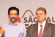 Tarcísio e o prefeito da capital, Ricardo Nunes