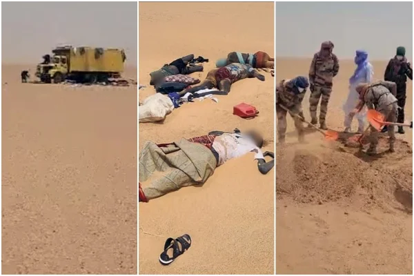 Corpos de pessoas mortas de sede no deserto do Saara, África - Metrópoles