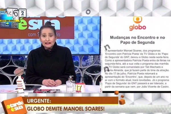Vídeo: Sonia Abrão protesta contra saída de Manoel Soares da Globo
