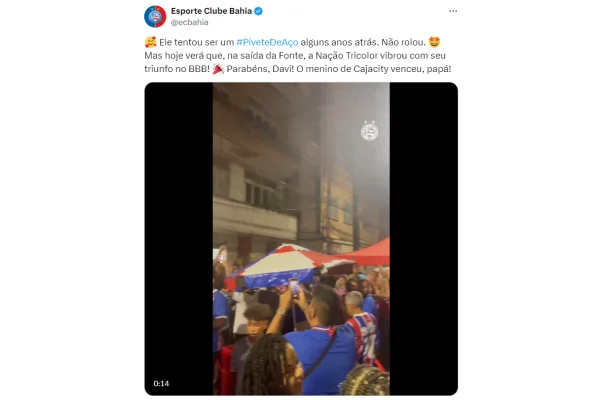 Bahia comemora título de Davi - Metrópoles