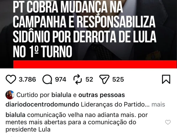 Neta de Lula comenta críticas a Sidônio: “Comunicação velha não adianta” - destaque galeria Neta de Lula comenta críticas a Sidônio: “Comunicação velha não adianta” - destaque galeria