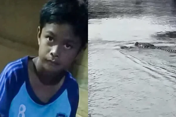 Imagem colorida, Jovem é morto por crocodilo de 4 metros ao pegar bola jogada em rio - Metrópoles