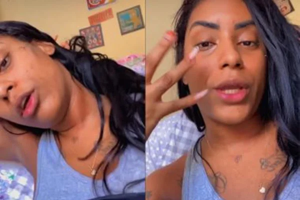 Imagem colorida de vídeo da dançarina Negra Japa explicando a agressão sofrida