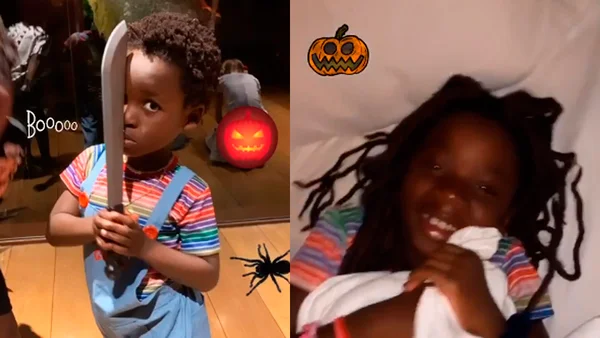 Bless e Titi em festa de Haloween