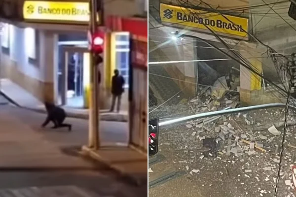 Grupo armado explode agência do Banco do Brasil em Guidoval (MG)