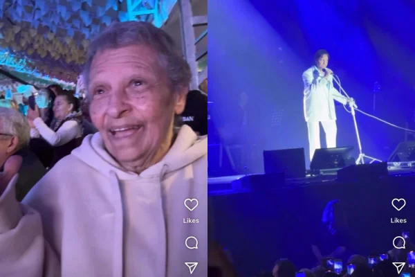 Roberto Carlos se apresentou na Festa Junina de Votorantim nesse sábado (21/6). A neta fez uma surpresa para a avó, que é fã do rei - Metrópoles