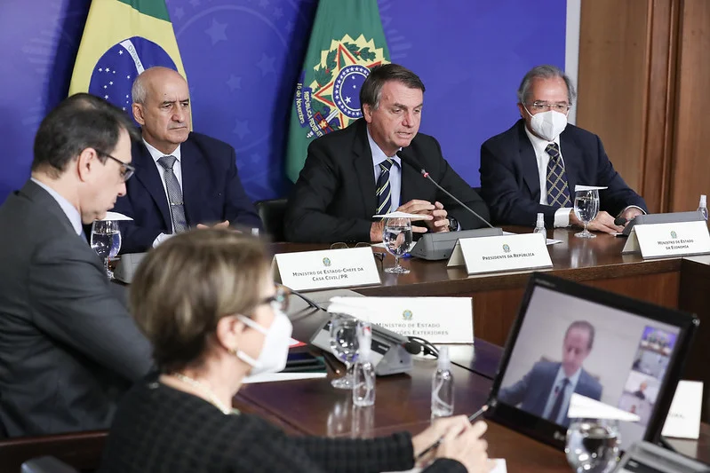 Videoconferência de Bolsonaro e ministros com Paulo Skaf, da Fiesp Videoconferência de Bolsonaro e ministros com Paulo Skaf, da Fiesp
