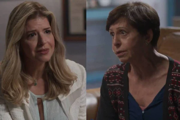 Foto colorida de Rebeca e Célia, personagens da novela Cara e Coragem - Metrópoles