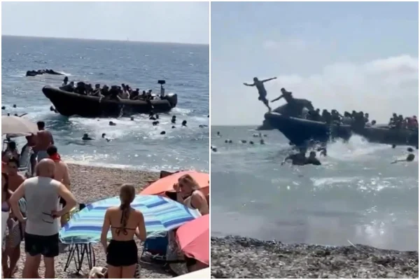 Praia na Espanha é invadida por migrantes em barco - Metrópoles