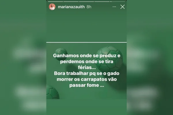 Postagem da reitora da Unigran Capital, Mariana Zauith, com ofensas aos nordestinos