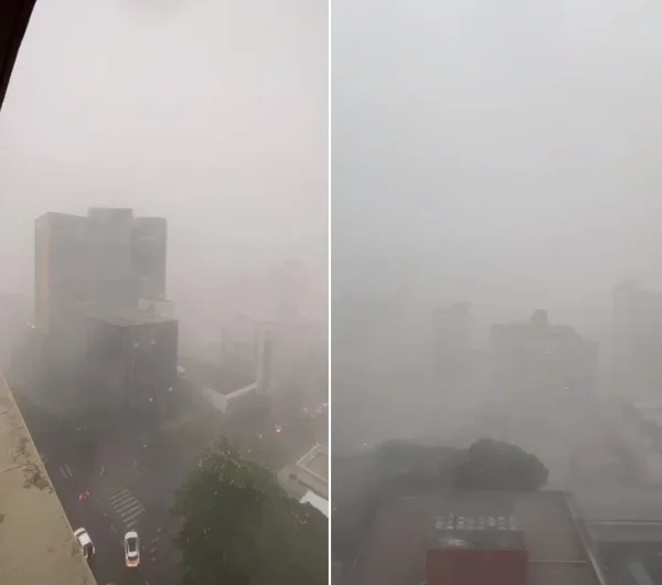 Chuvas intensas atingem Belo Horizonte; vídeos mostram granizo
