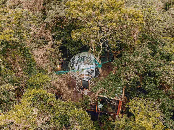 Cabana Bolha, da Cabana Home, em Araçoiaba da Serra, no interior de São Paulo