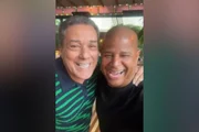 Marcelinho Carioca e Vanderlei Luxemburgo