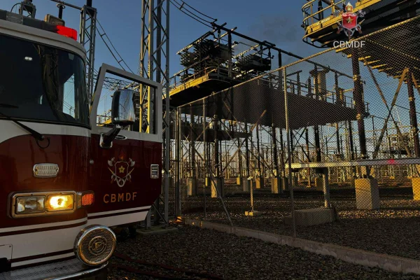 DF: princípio de incêndio em subestação de energia mobiliza bombeiros