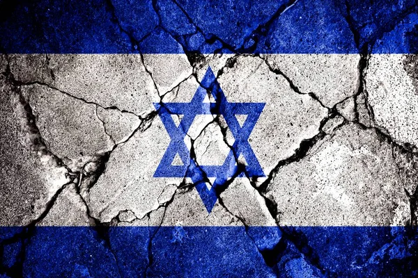 Imagem colorida do símbolo da bandeira de Israel, projetado em um muro com rachaduras - Metrópoles