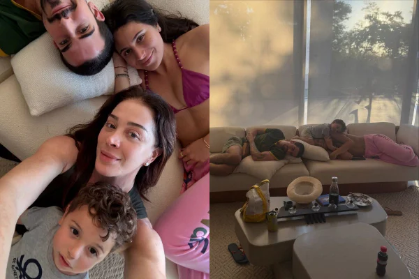 Claudia Raia encanta web com fotos dos três filhos juntos; veja
