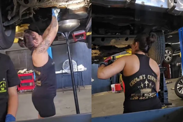 montagem colorida de mãe solo vira mecânica com vídeos no YouTube e fatura milhões