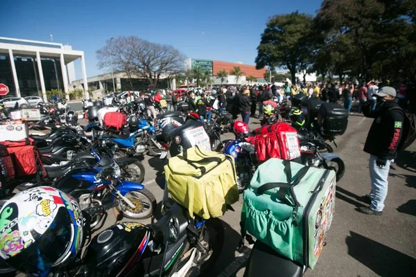Manifestação de entregadores de aplicativos do DF