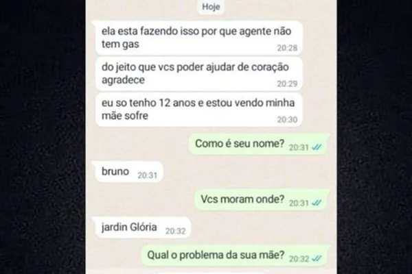 Menino pede ajuda nas redes sociais para comprar gás