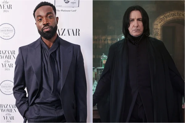 Montagem dos atores Paapa Essiedu e Alan Rickman