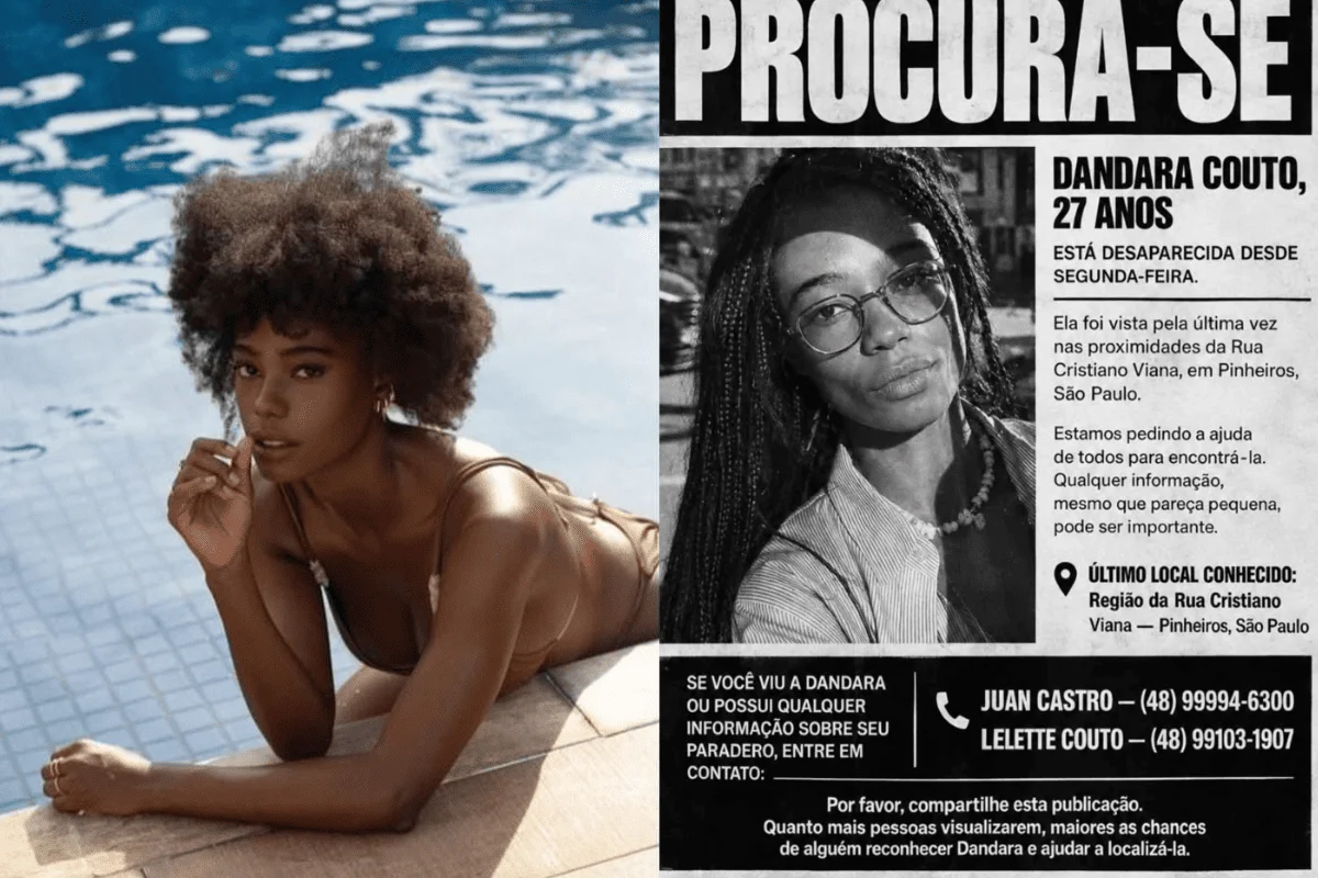 Modelo Dandara Couto é encontrada com vida após 2 dias desaparecida - imagem 1 Modelo Dandara Couto é encontrada com vida após 2 dias desaparecida - imagem 1