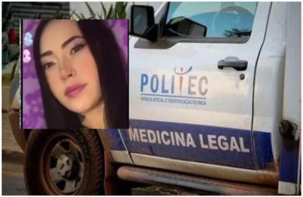 Imagem colorida de Taimara e de carro da perícia - Metrópoles