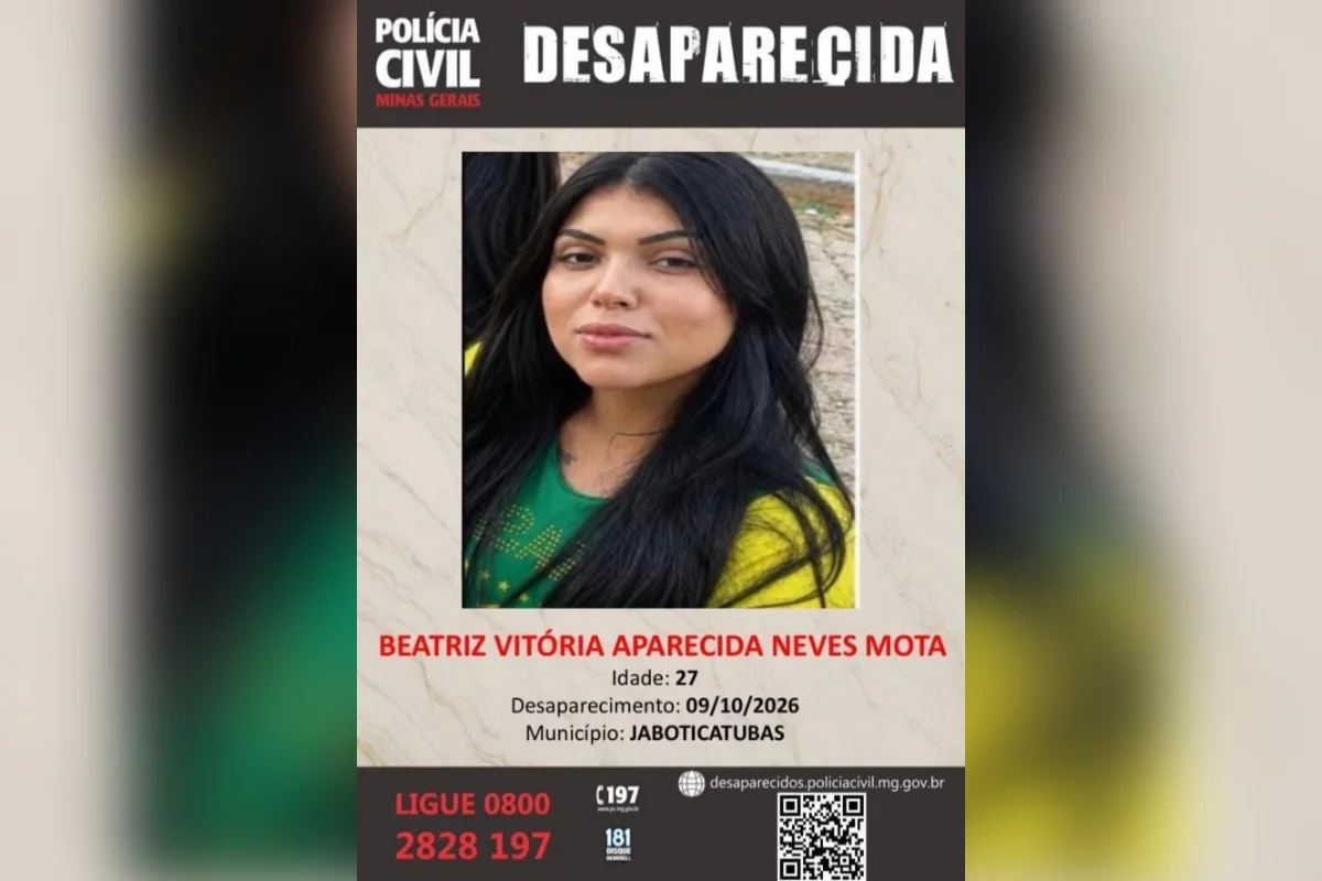 Cartaz de desaparecimento de Beatriz Vitória Mota Cartaz de desaparecimento de Beatriz Vitória Mota