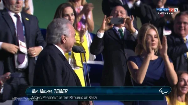 Temer é vaiado em cerimônia de abertura das Paralimpíadas