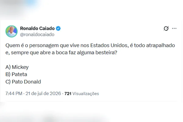 Em meio à treta com Eduardo, Caiado usa Disney e ironiza: “Pateta” - destaque galeria