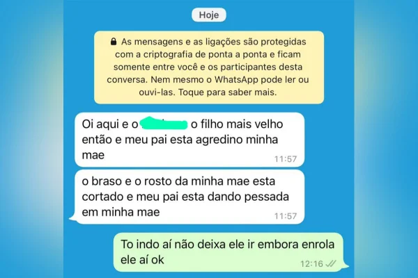 Mensagem no WhatsApp