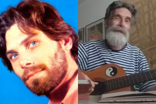 Montagem com duas fotos de Eduardo Tornaghi. Uma nos anos 1980 e uma atual, em 2025 - Metrópoles