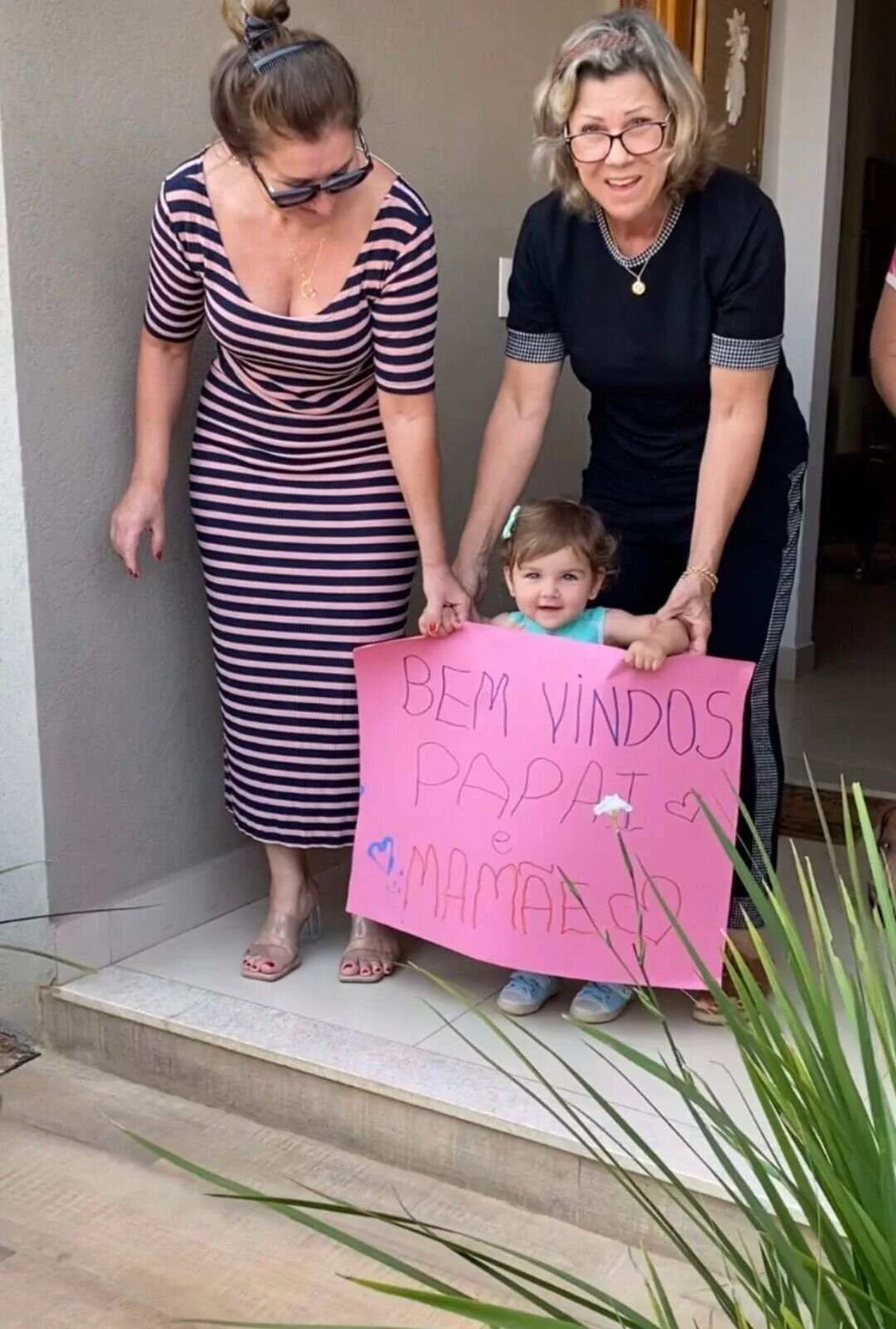 Os avós na recepção junto com a filha Os avós na recepção junto com a filha