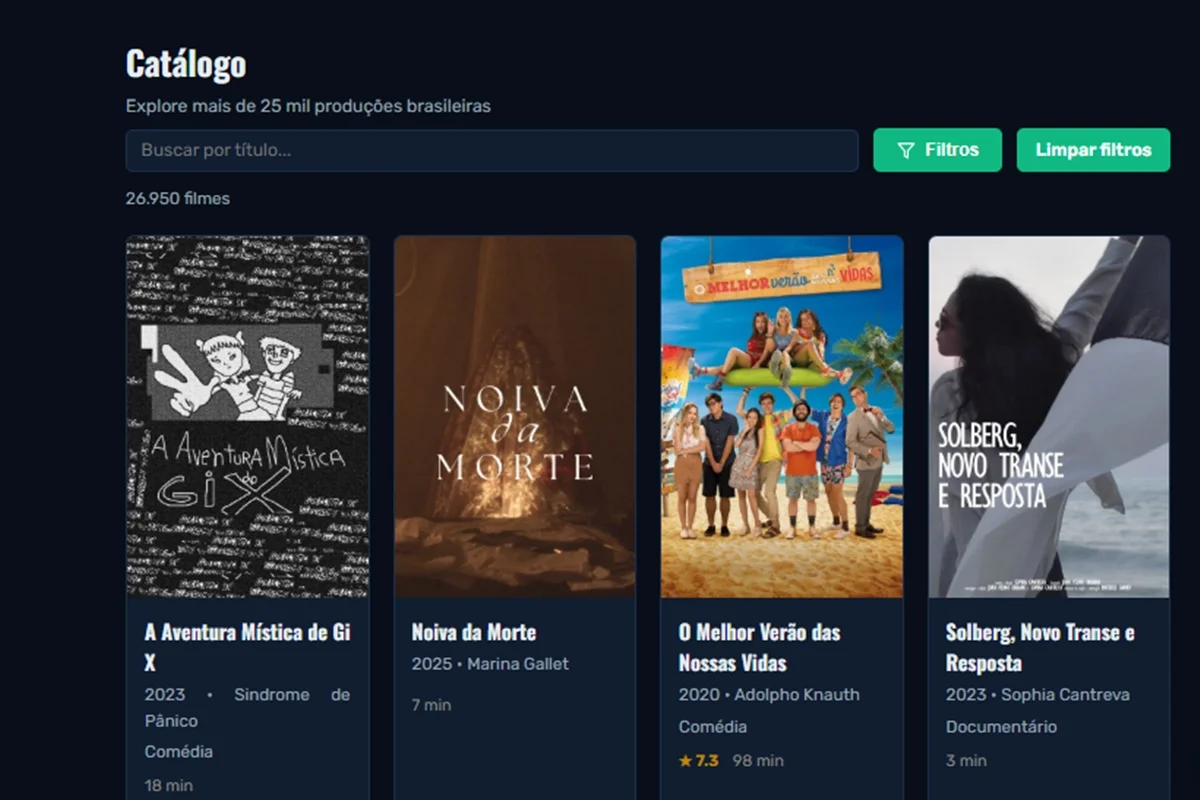 Alunos de federal do Paraná criam plataforma para recomendar filmes brasileiros Alunos de federal do Paraná criam plataforma para recomendar filmes brasileiros