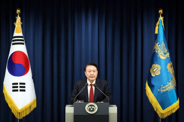 Imagem colorida mostra presidente da Coreia do Sul - Metrópoles
