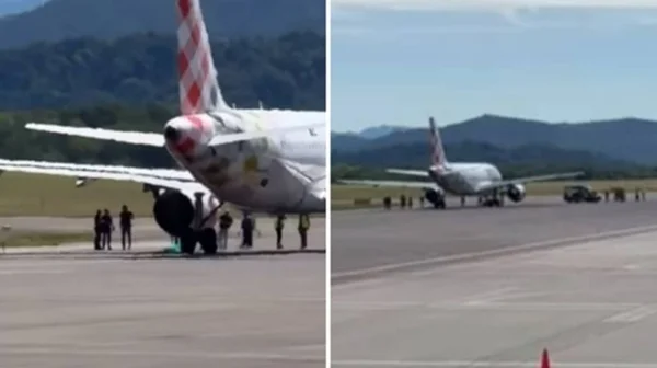 imagem colorida homem morre sugado aviao italia