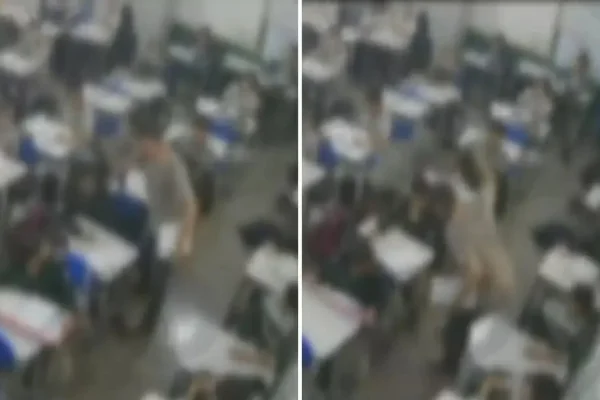 Imagem colorida, Professor espanca aluno a tapas em escola militarizada de Goiás. Vídeo - Metrópoles