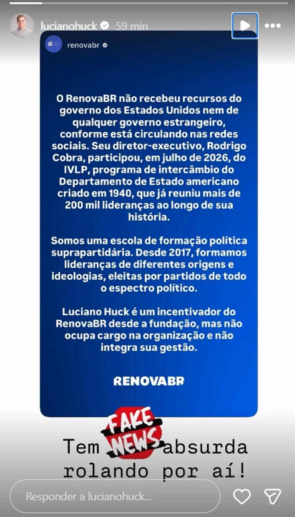 Luciano Huck chama denúncia de interferência nas eleições de “fake news” - imagem 1 Luciano Huck chama denúncia de interferência nas eleições de “fake news” - imagem 1