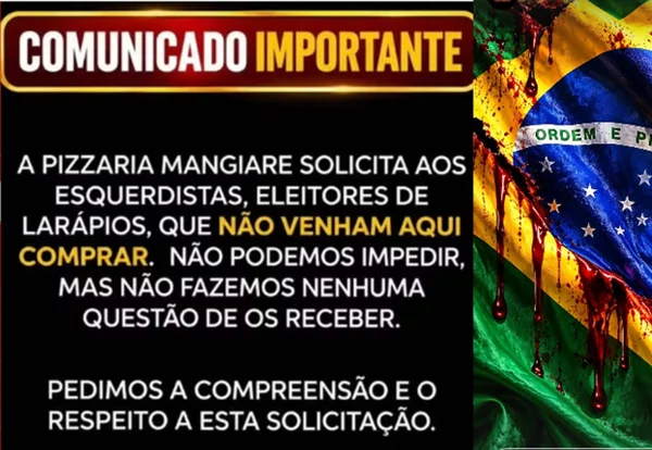 MP abre apuração contra pizzaria que se nega a atender “esquerdistas” - destaque galeria MP abre apuração contra pizzaria que se nega a atender “esquerdistas” - destaque galeria