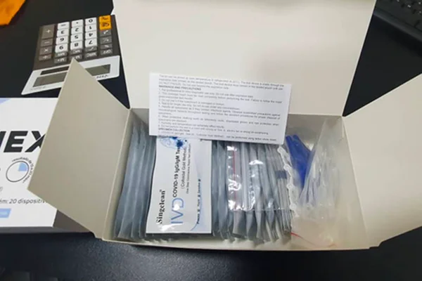 caixa de teste rápido para Covid-19