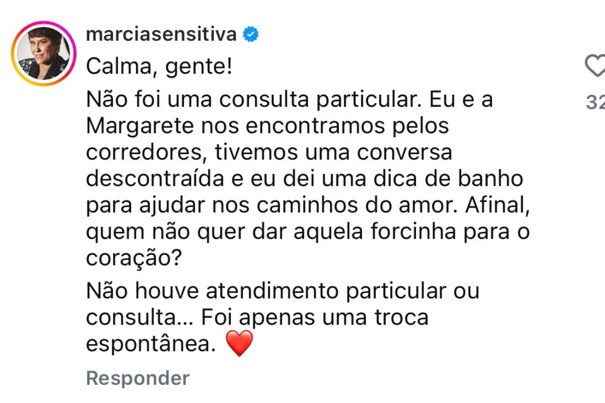 Márcia Sensitiva se pronunciou nas redes. Márcia Sensitiva se pronunciou nas redes.