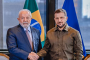 Em NY, em 2023, Lula se reuniu pela primeira vez com o presidente da Ucrânia, Volodymyr Zelensky